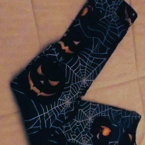 Spider web pumpkin leggings in navy blue L - Picture 2 of 5